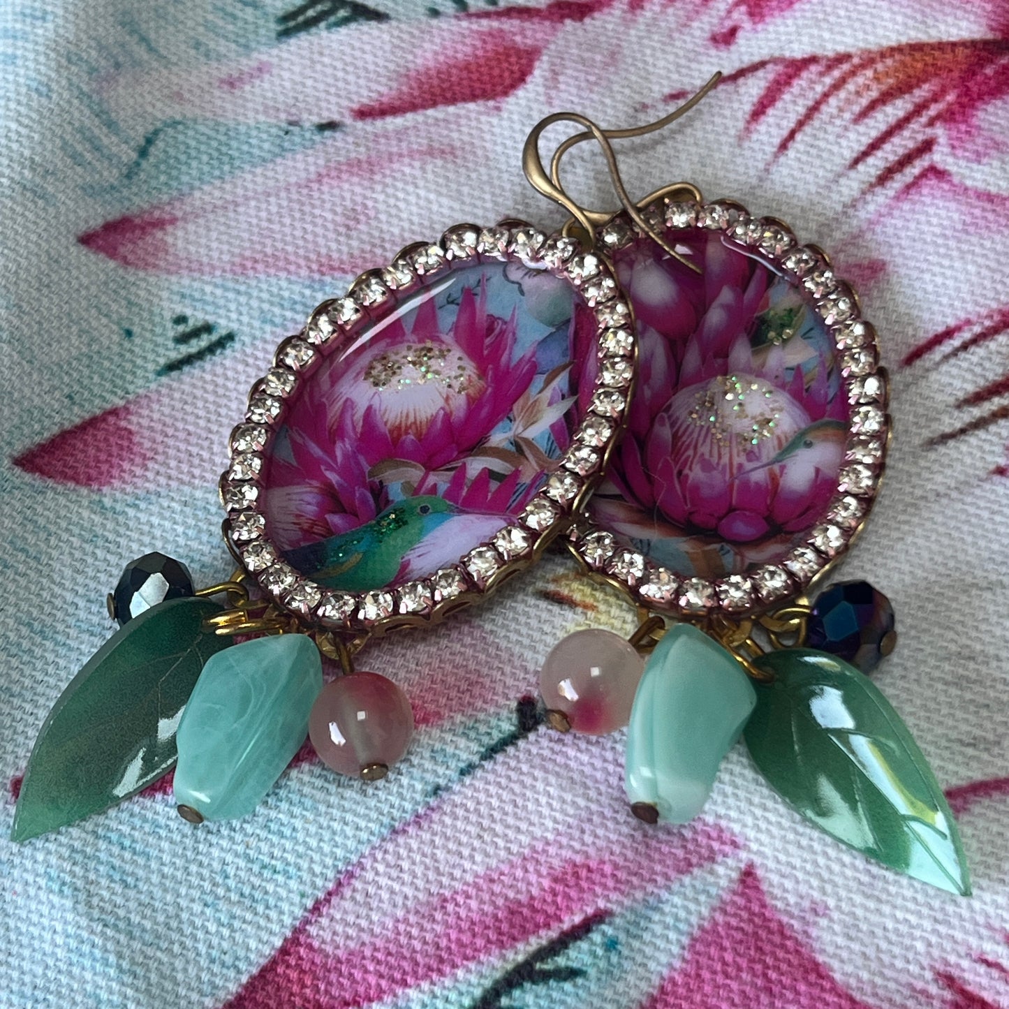 Diana Wilson Arcana Cameo Earrings- Pink