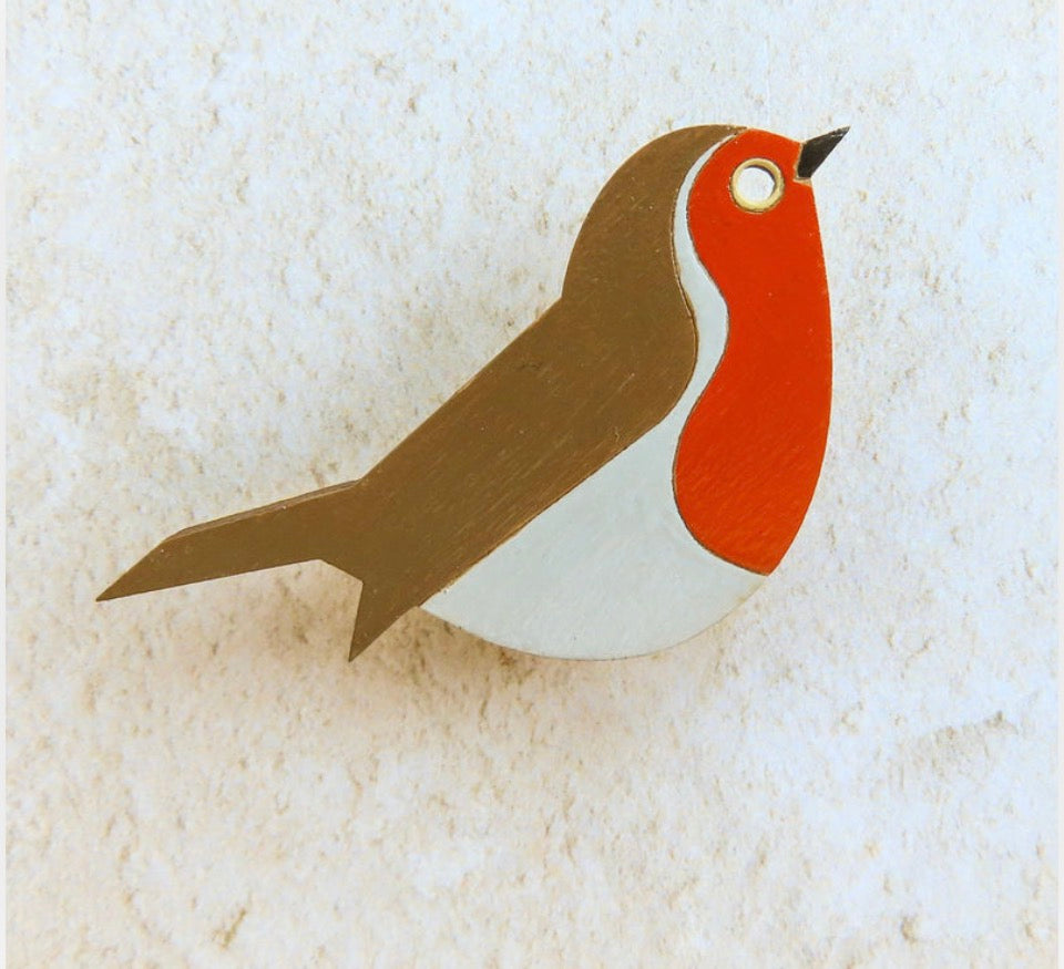 Robin Hand Painted Brooch