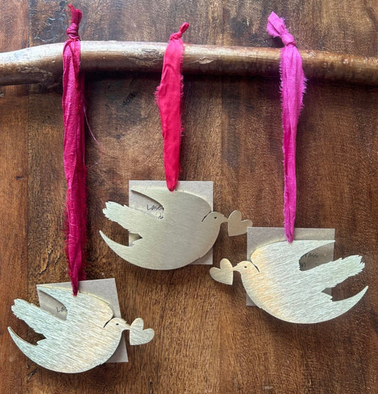 Brass Dove Decoration