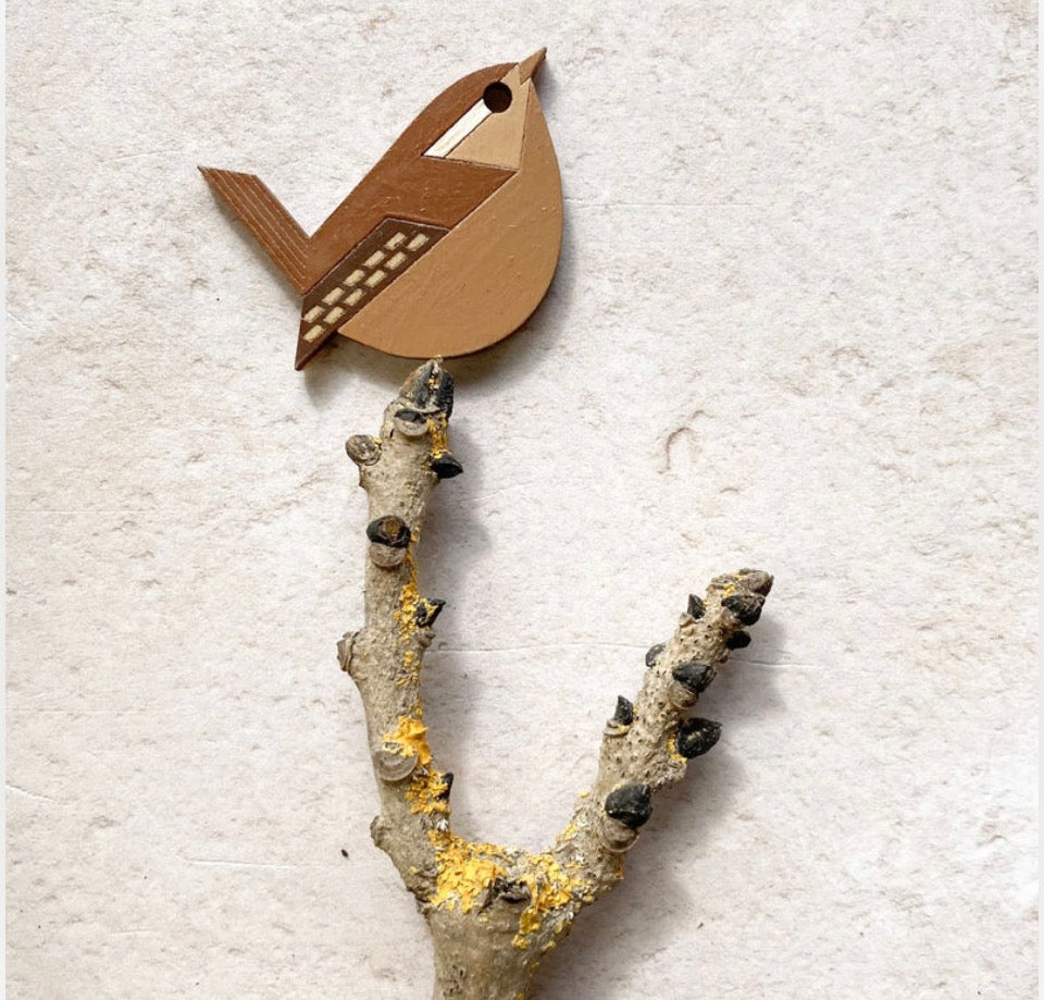 Wren Hand Painted Brooch