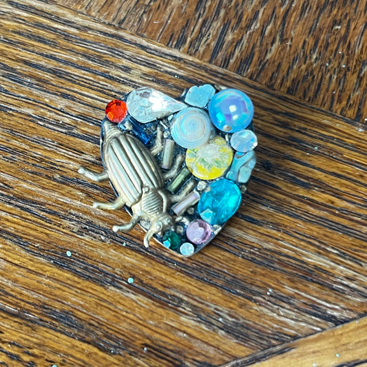 Heart Scarab Brooch by Annie Sherborne