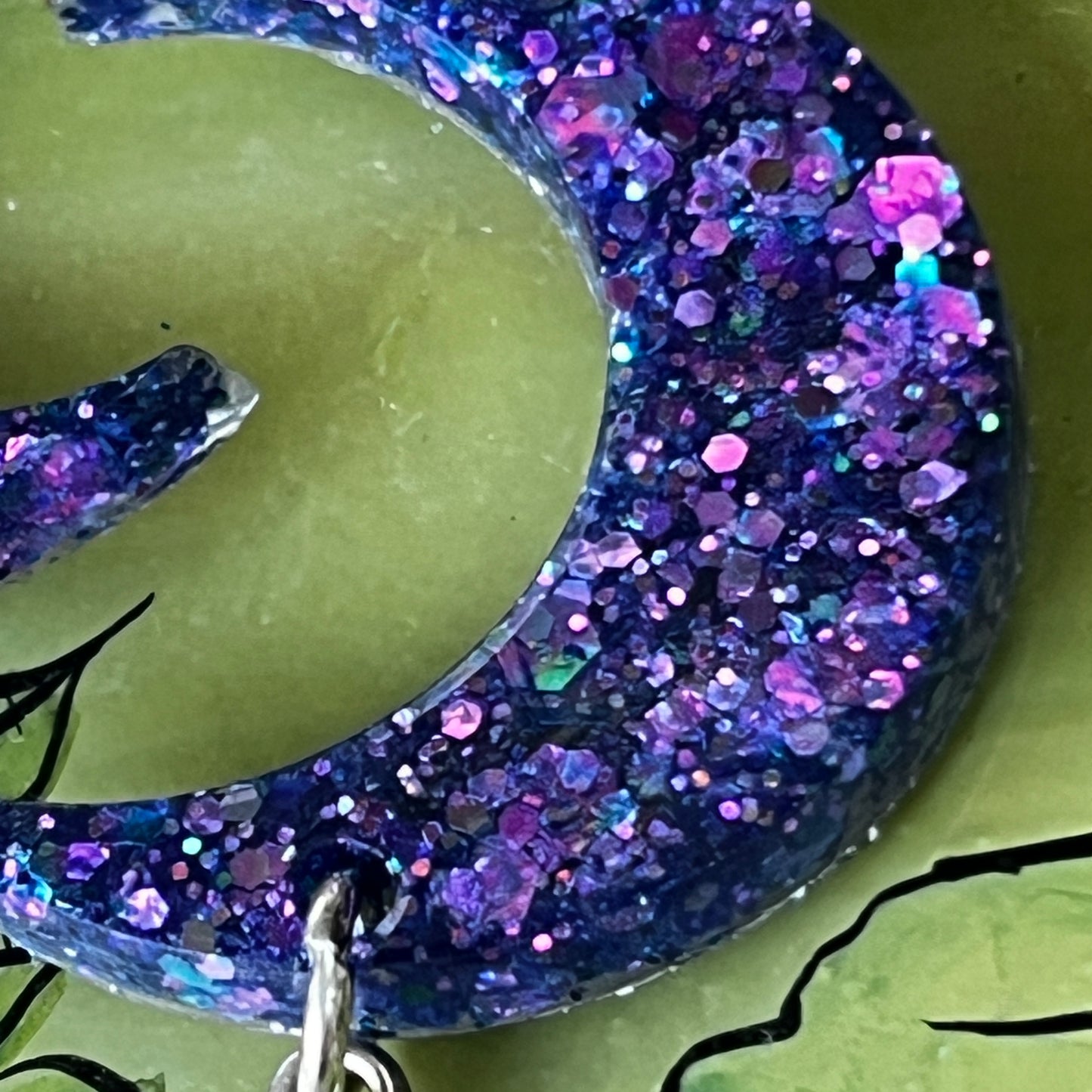 Deep Purple Moon and Star Earrings