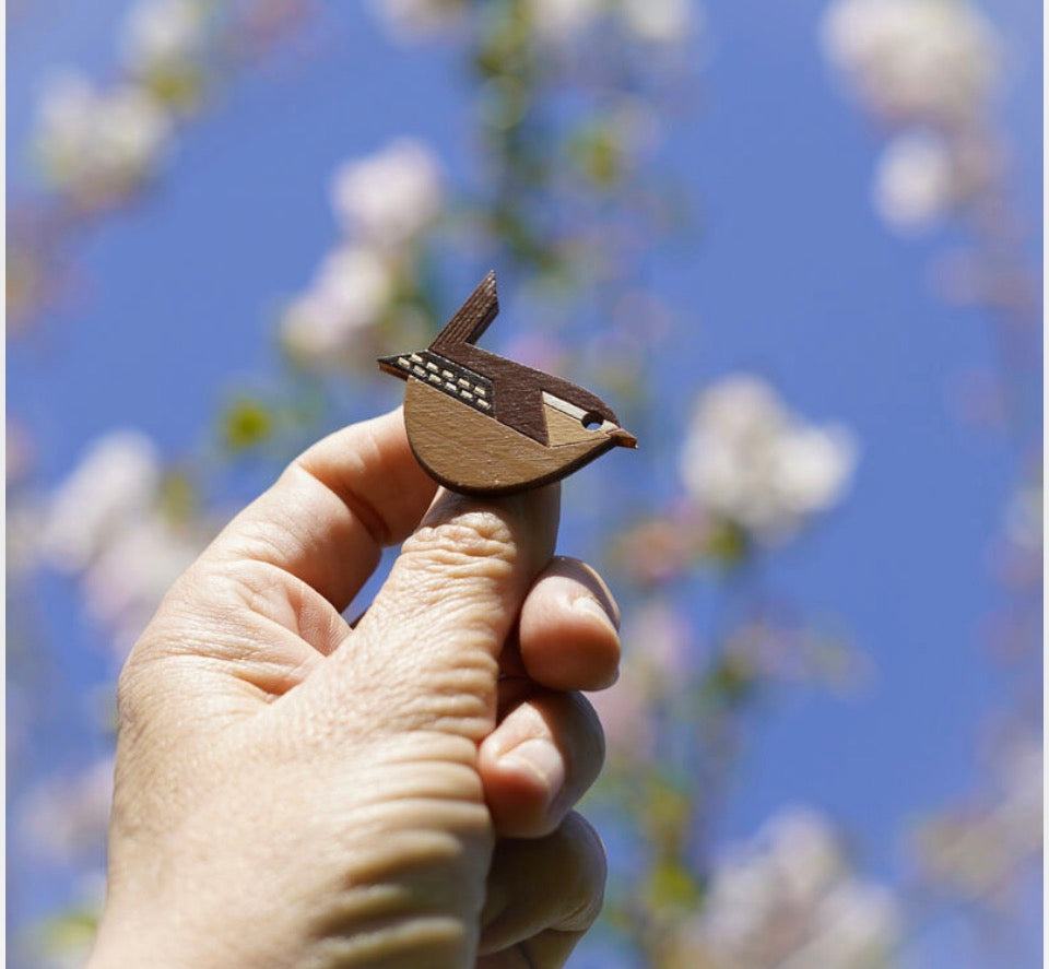 Wren Hand Painted Brooch