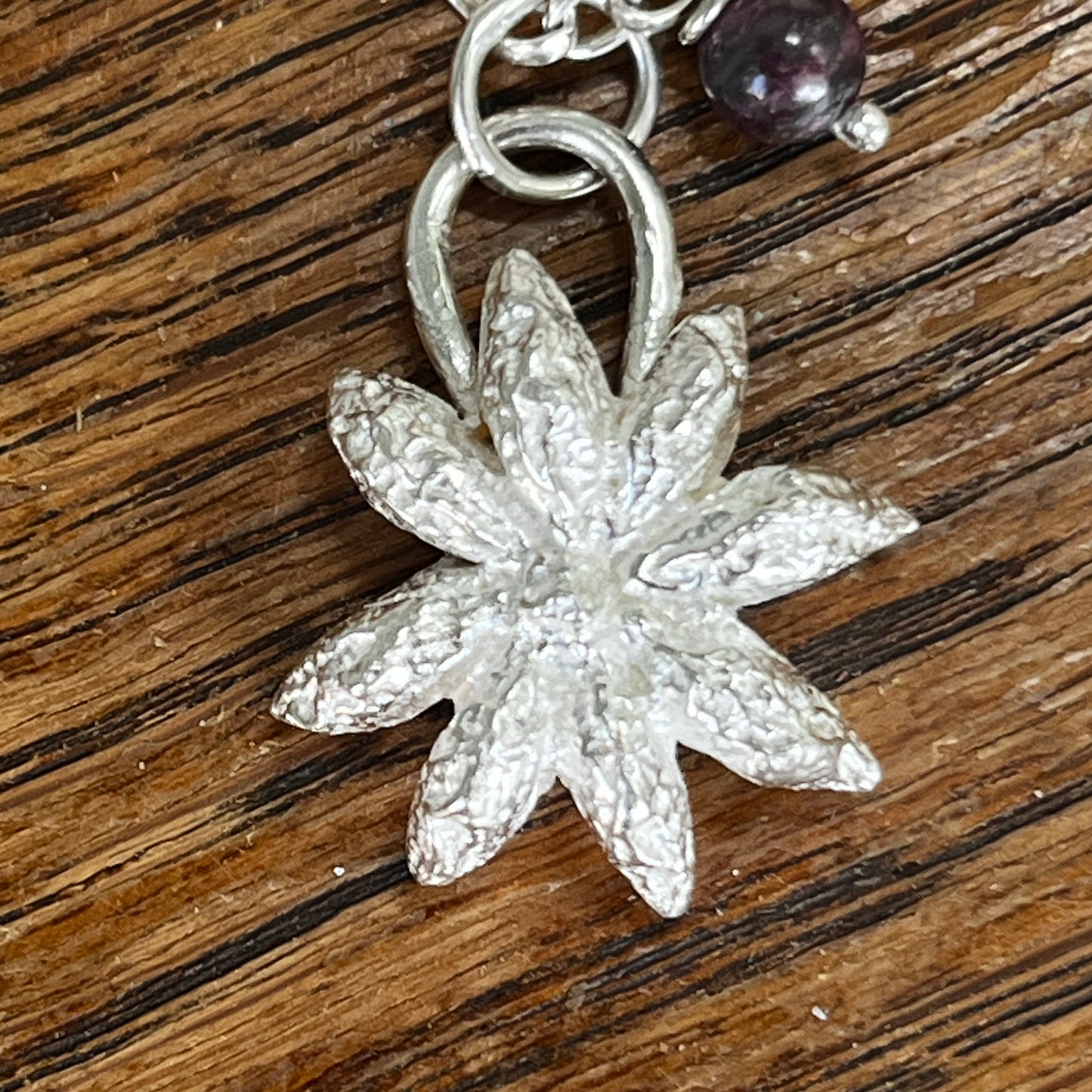 Star Anise Pendant with Amethyst Beads