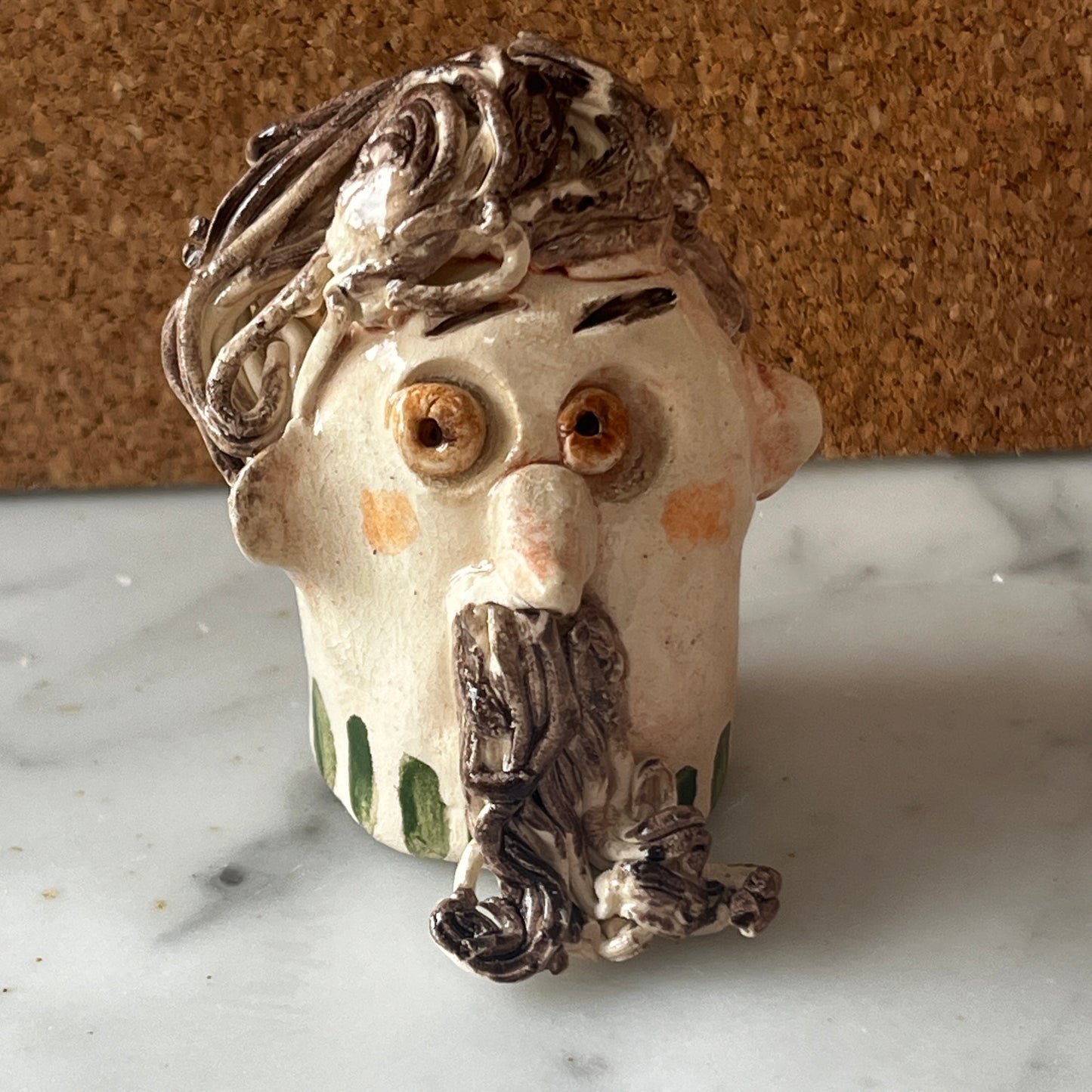 Handmade Quirky Ceramic Bonker Heads by Judith Douglas Unique Collectible Art Pieces
