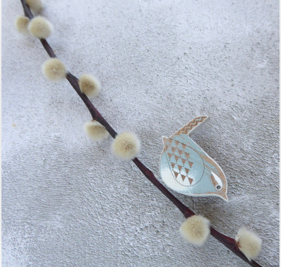 Wren Hand Painted Brooch