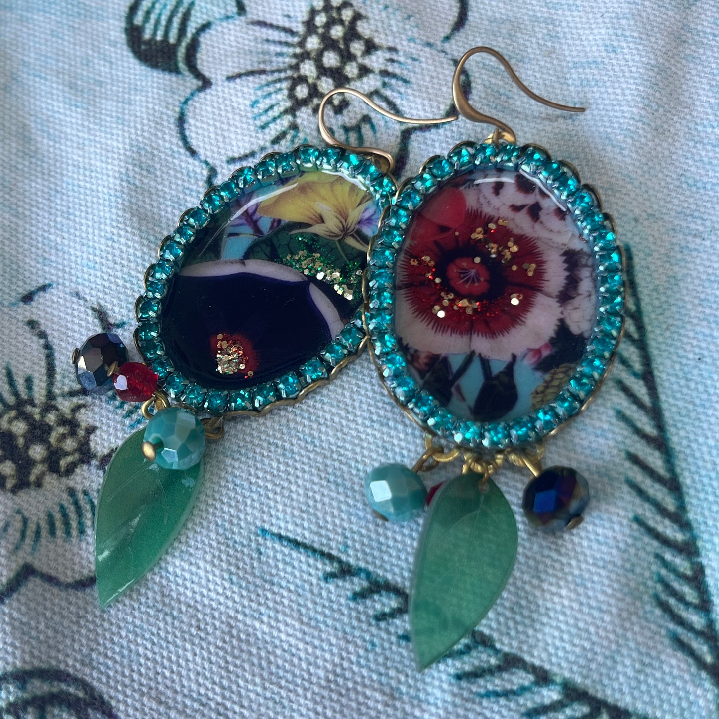 Diana Wilson Cameo Earrings- Blue