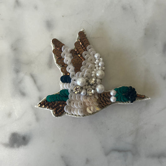 Flying Duck Brooch