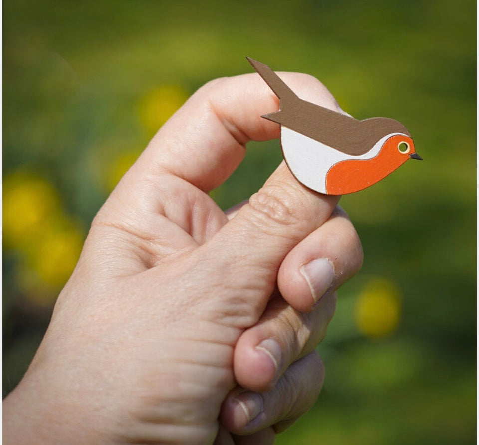 Robin Hand Painted Brooch
