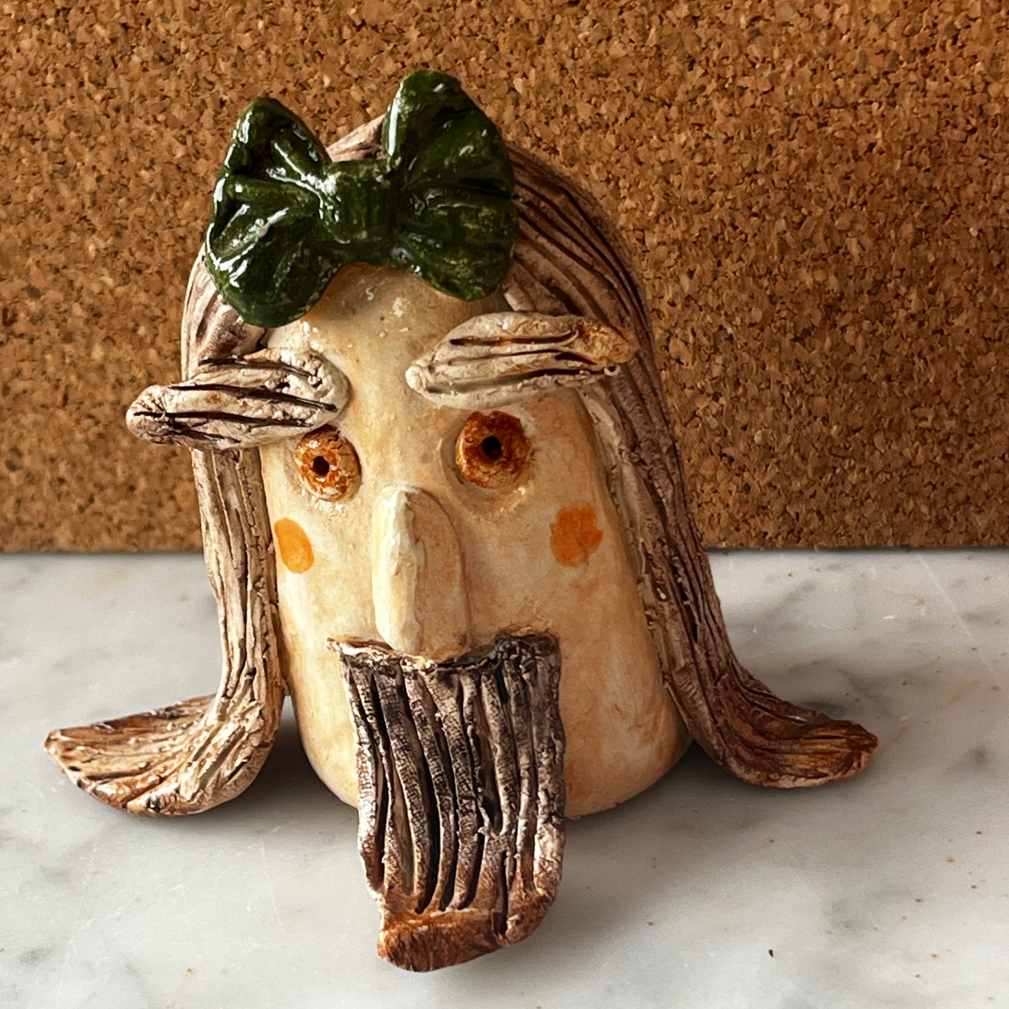 Handmade Quirky Ceramic Bonker Heads by Judith Douglas Unique Collectible Art Pieces