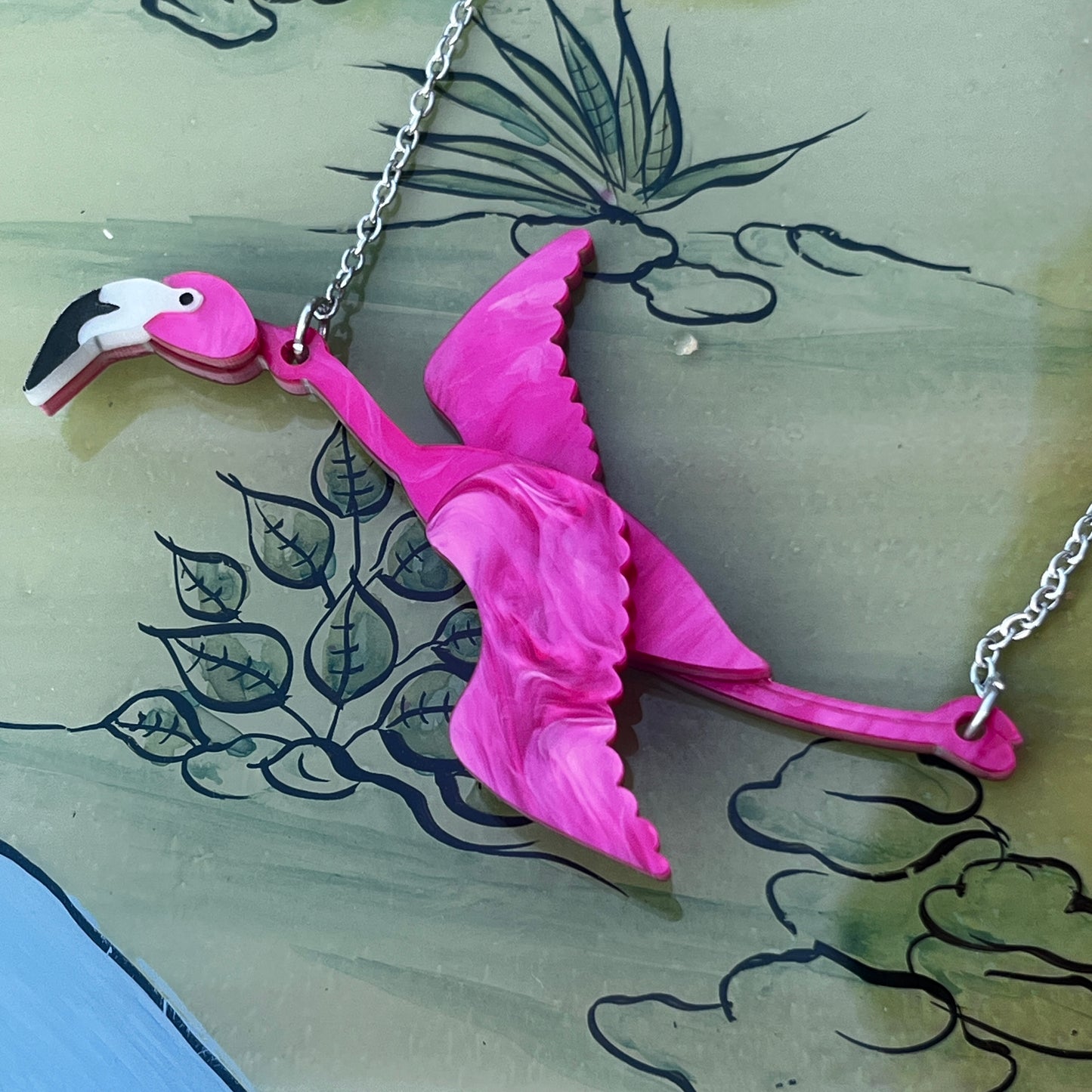 Flamingo Flying Necklace