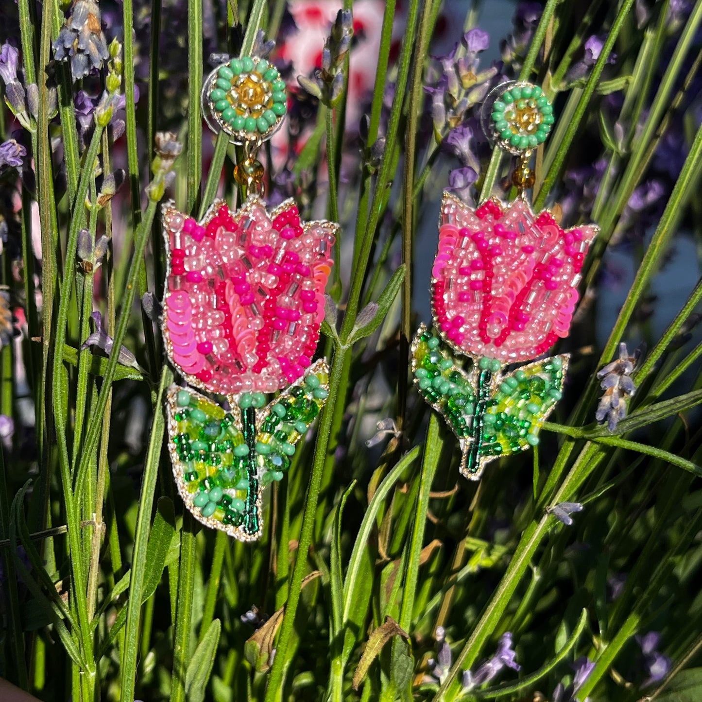 My Doris Pink Tulip Earrings