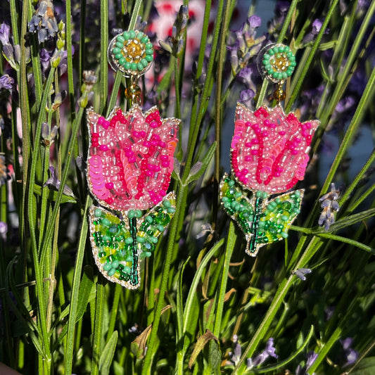 My Doris Pink Tulip Earrings