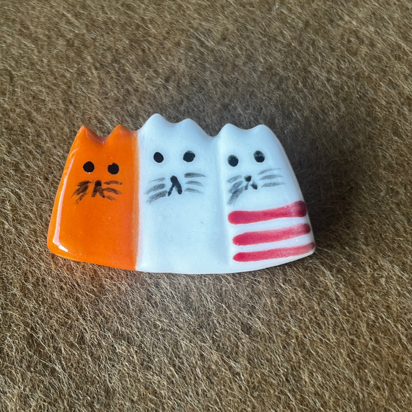 Multi Cat Ceramic Brooches