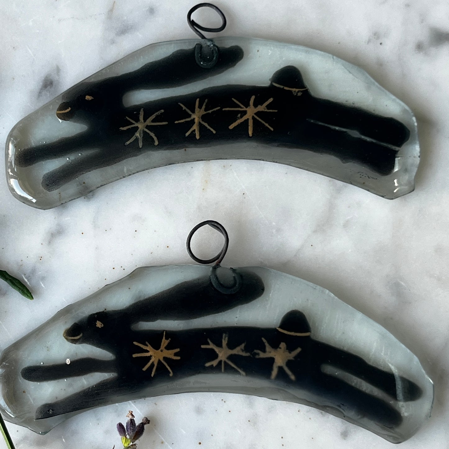 Leaping Hare with Gold Stars