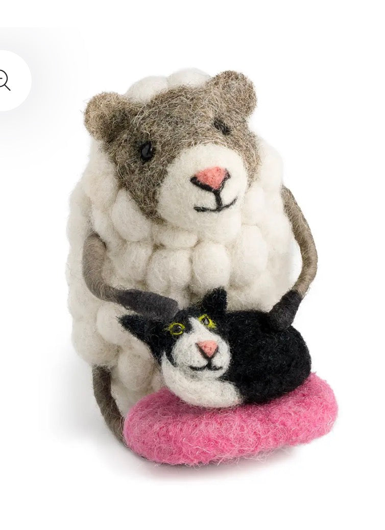 Pearl Sheep with Patty the Pussy