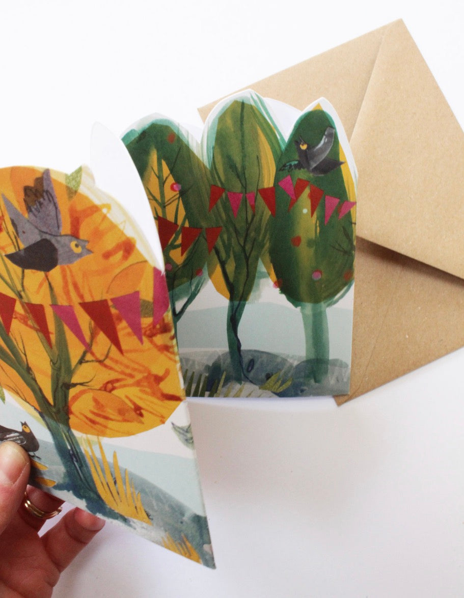 Happy Forest Greeting Card by Esther Kent