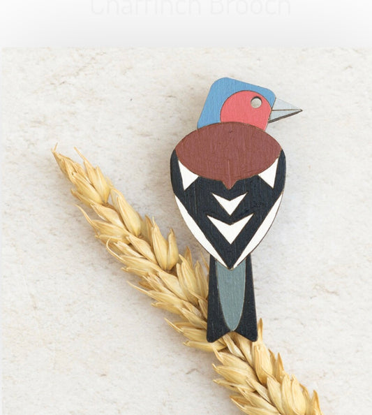 Hand Painted Chaffinch Brooch