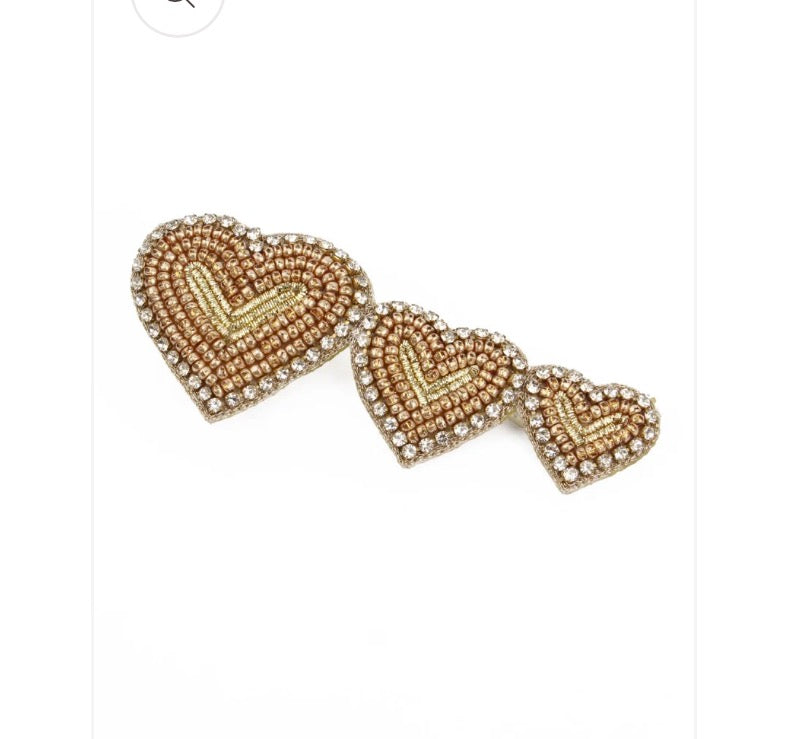 My Doris Gold Heart Hair Clip