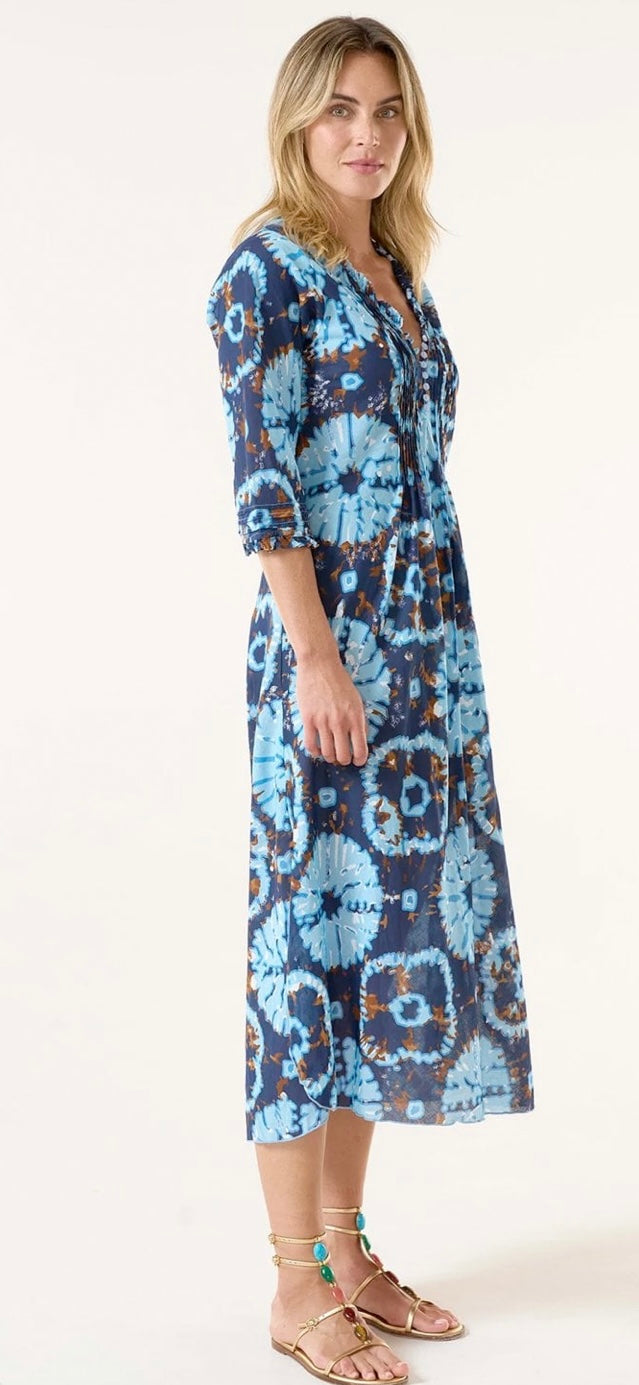 Long Poppy Cotton Dress in Camogli