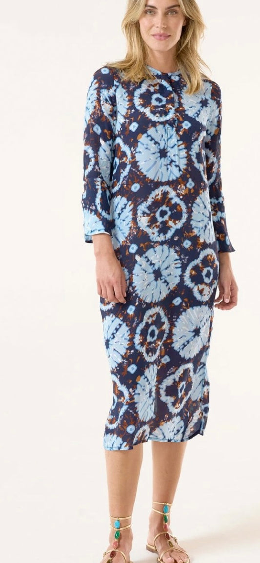Long Genie Viscose Dress in Camogli