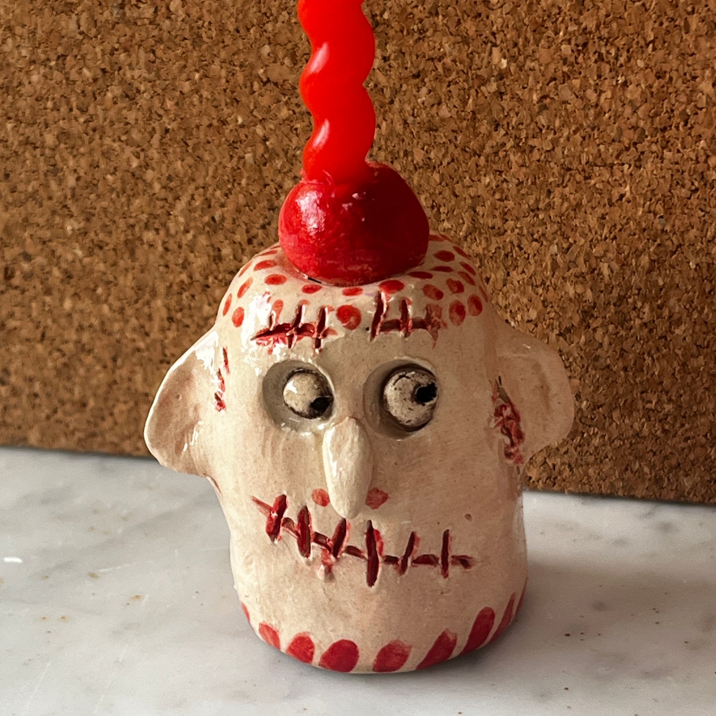 Handmade Quirky Ceramic Bonker Heads by Judith Douglas Unique Collectible Art Pieces