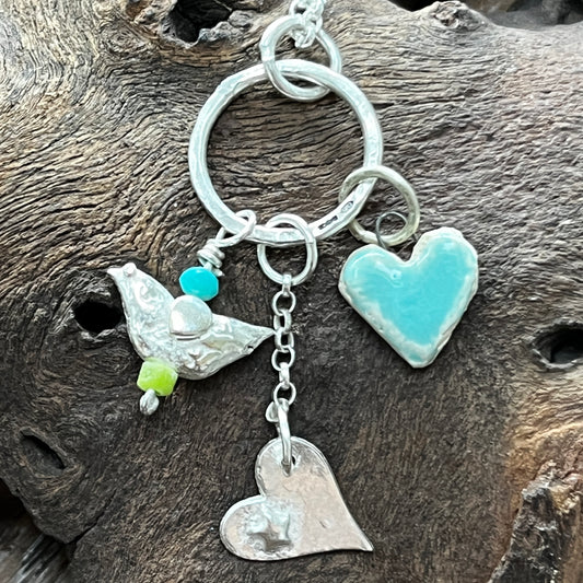 Bird and Heart Pendant