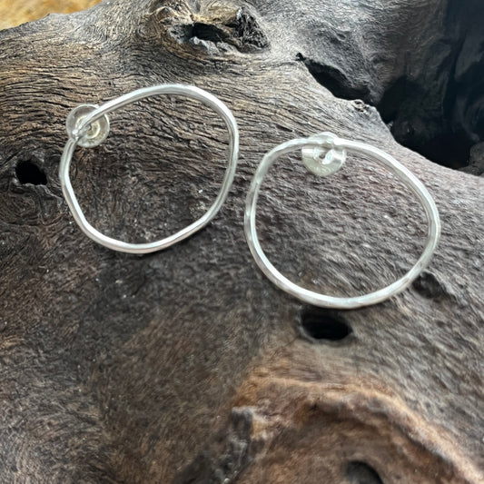 Oval Hoop Studs