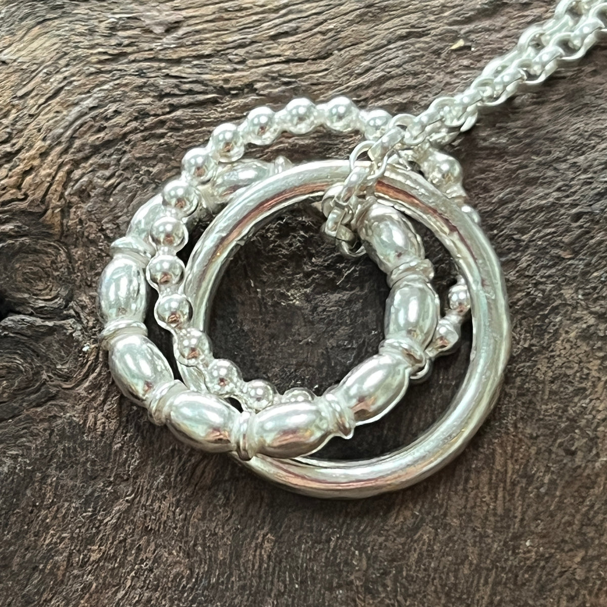 Triple Ring Silver Pendant
