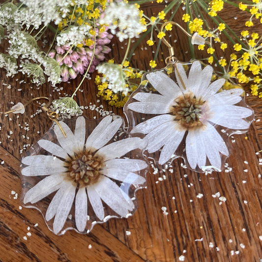 Nordic Flowers Daisy Earrings- silver