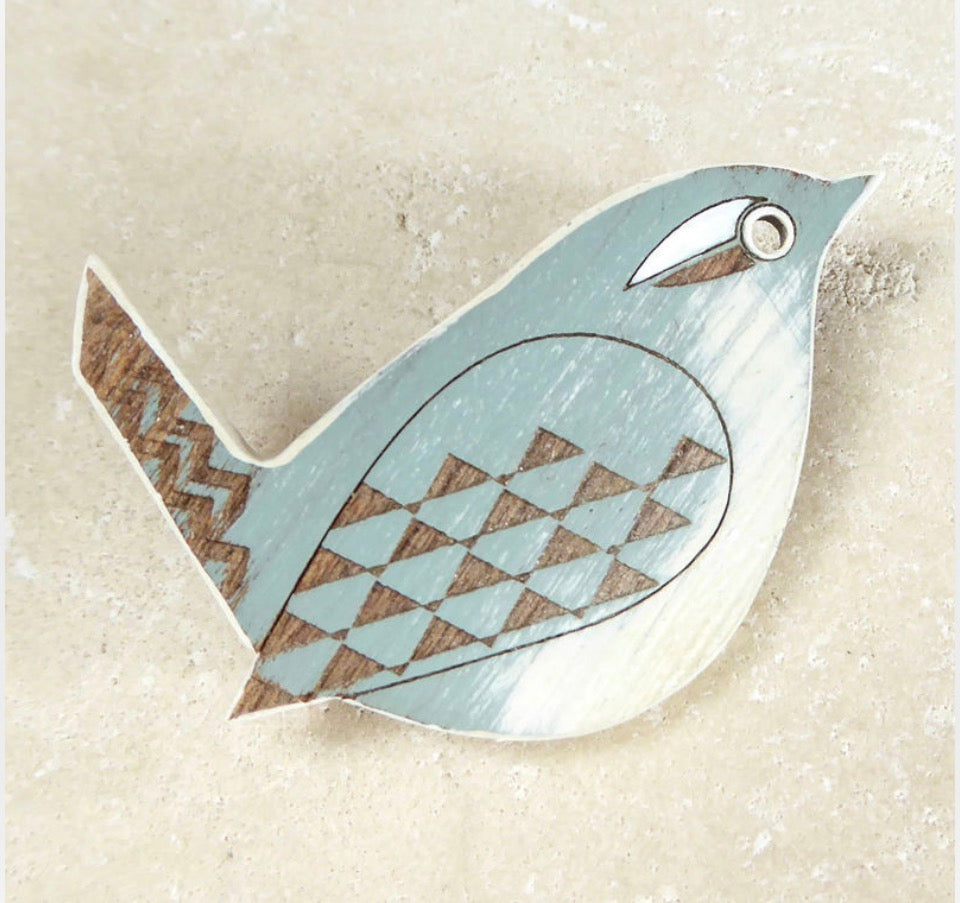 Wren Hand Painted Brooch