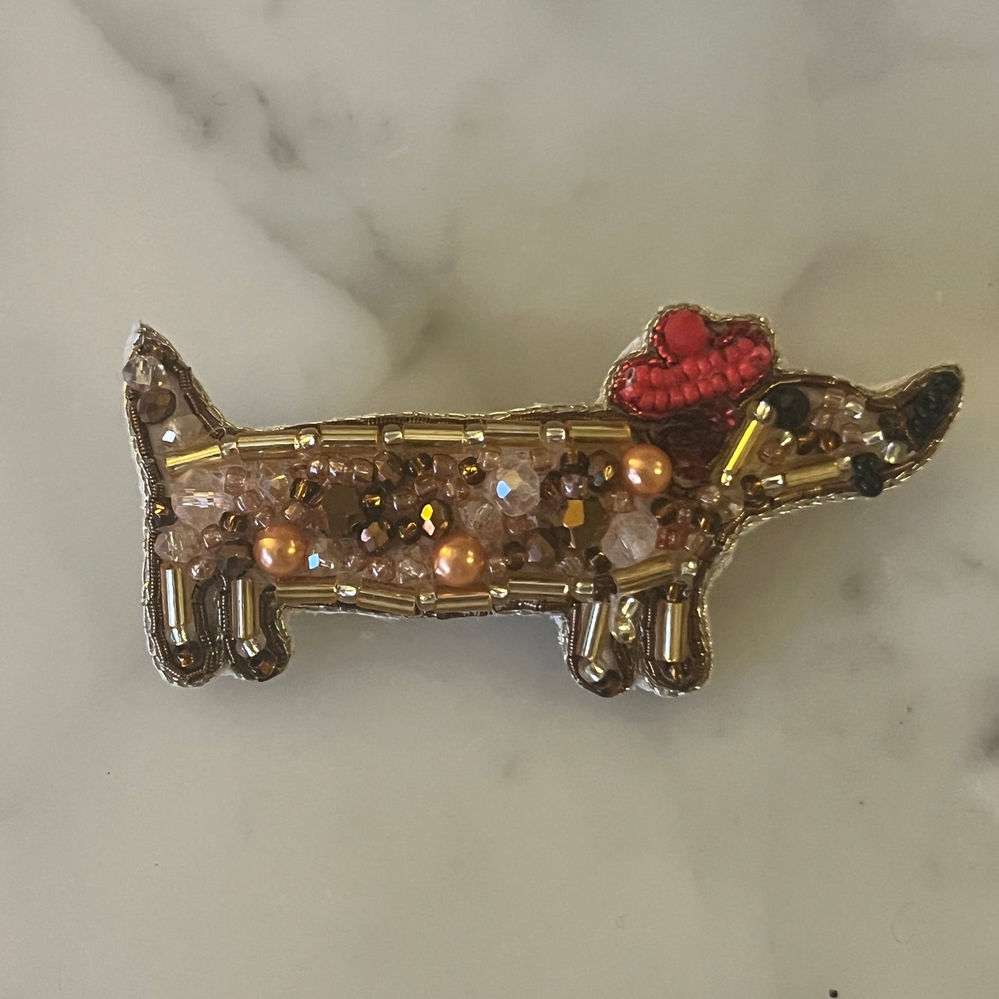 Dachshund Brooch with Beret