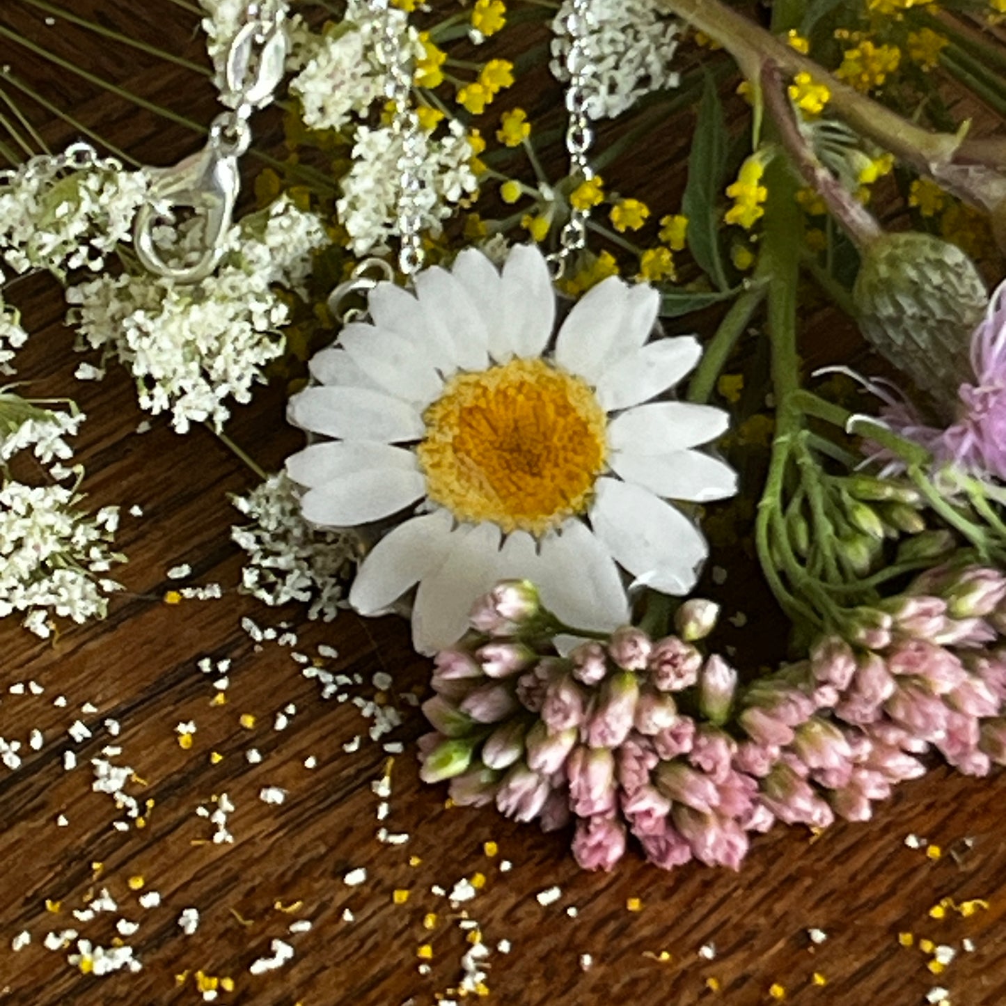 Daisy on Sterling Silver Chain