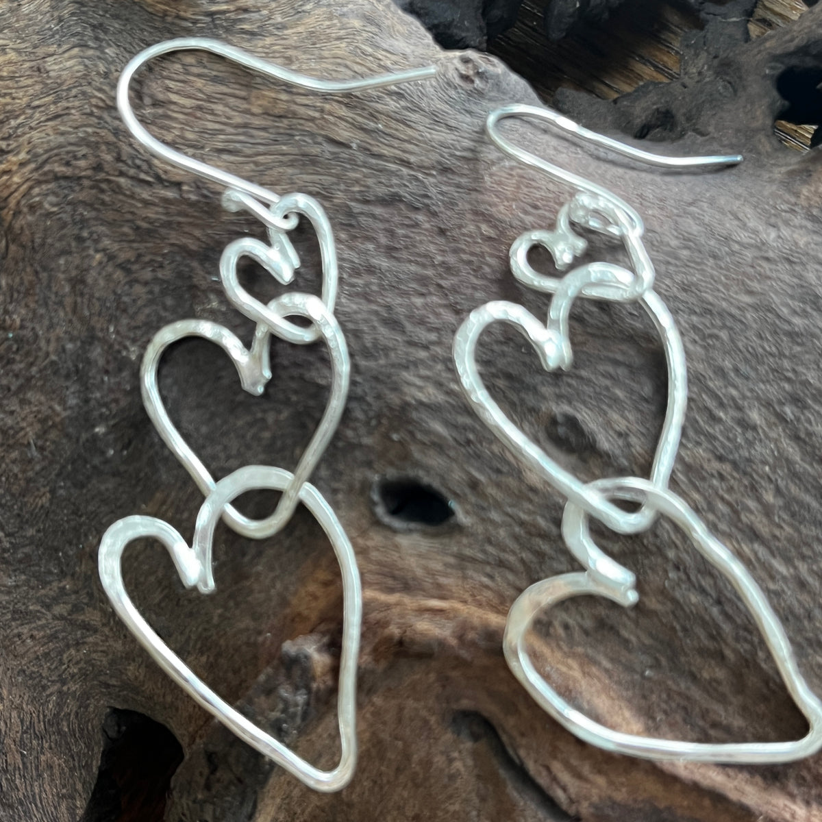 Triple Heart Earrings
