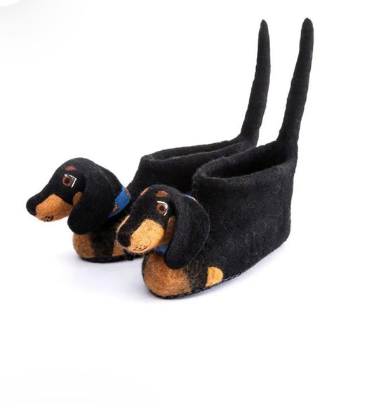 Kids Dotty Dachshund  Slippers