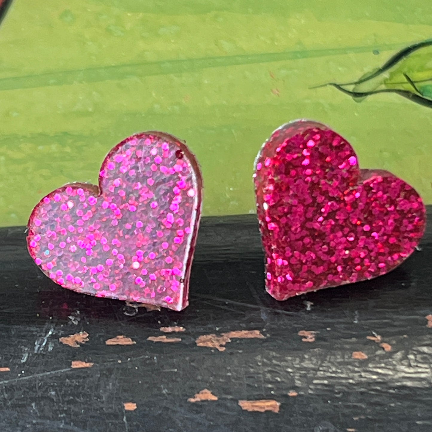 Small Pink Heart Studs