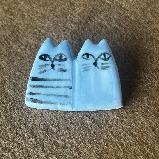 Multi Cat Ceramic Brooches