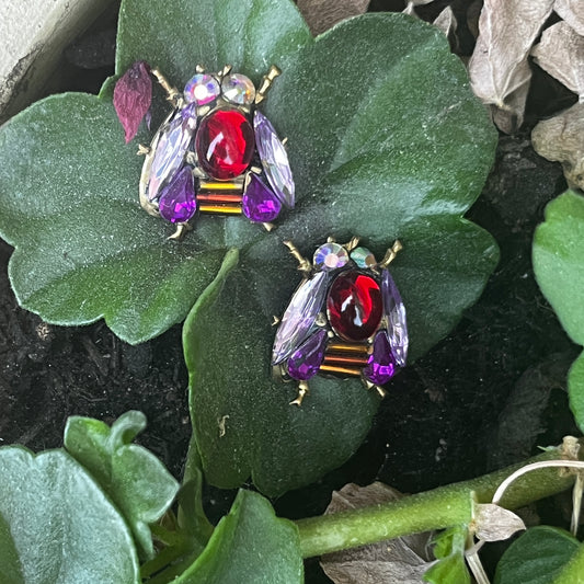 Pink Bee Earrings by Annie Sherborne