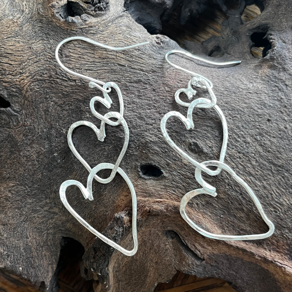 Triple Heart Earrings