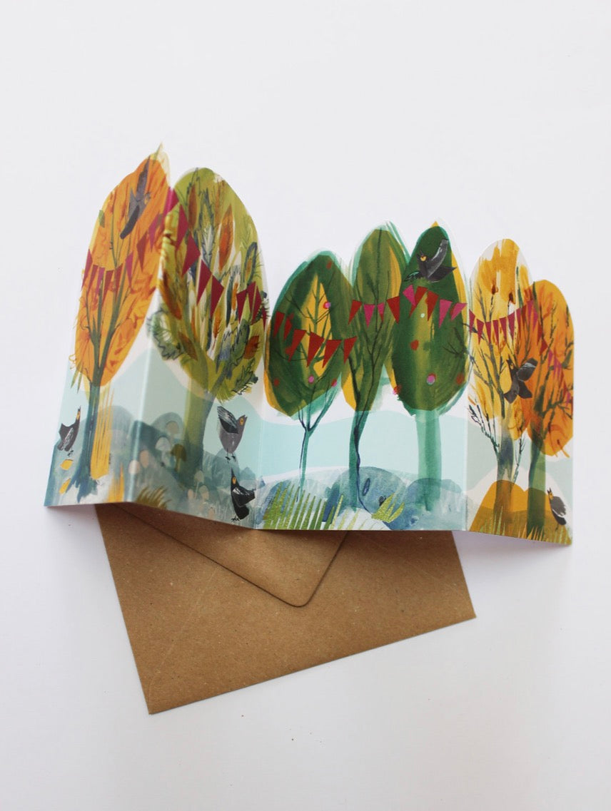 Happy Forest Greeting Card by Esther Kent