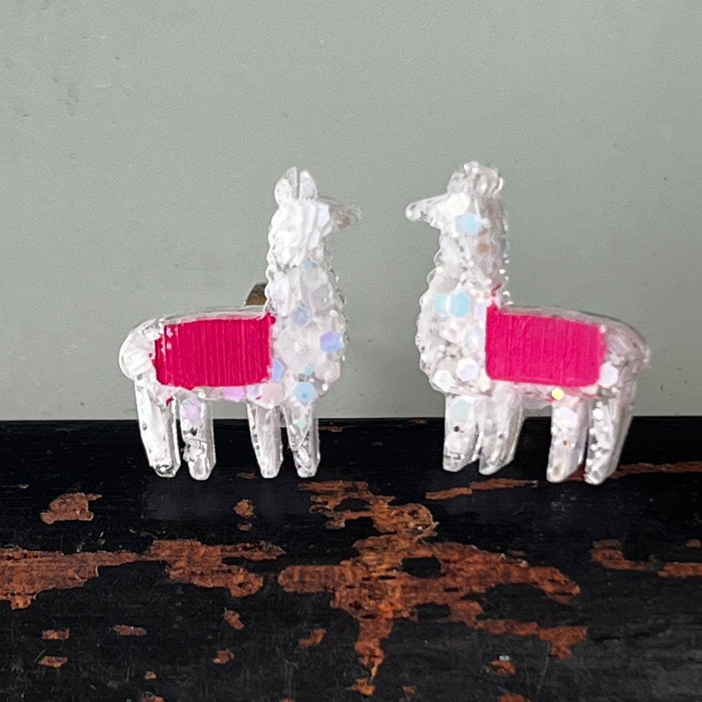 Llama Studs by Heather Filby