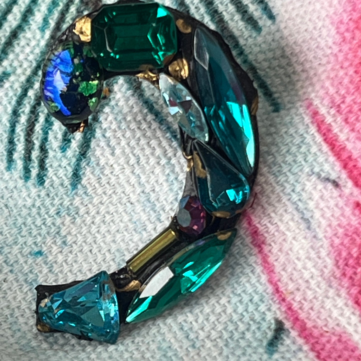 Curled Earrings in Blues