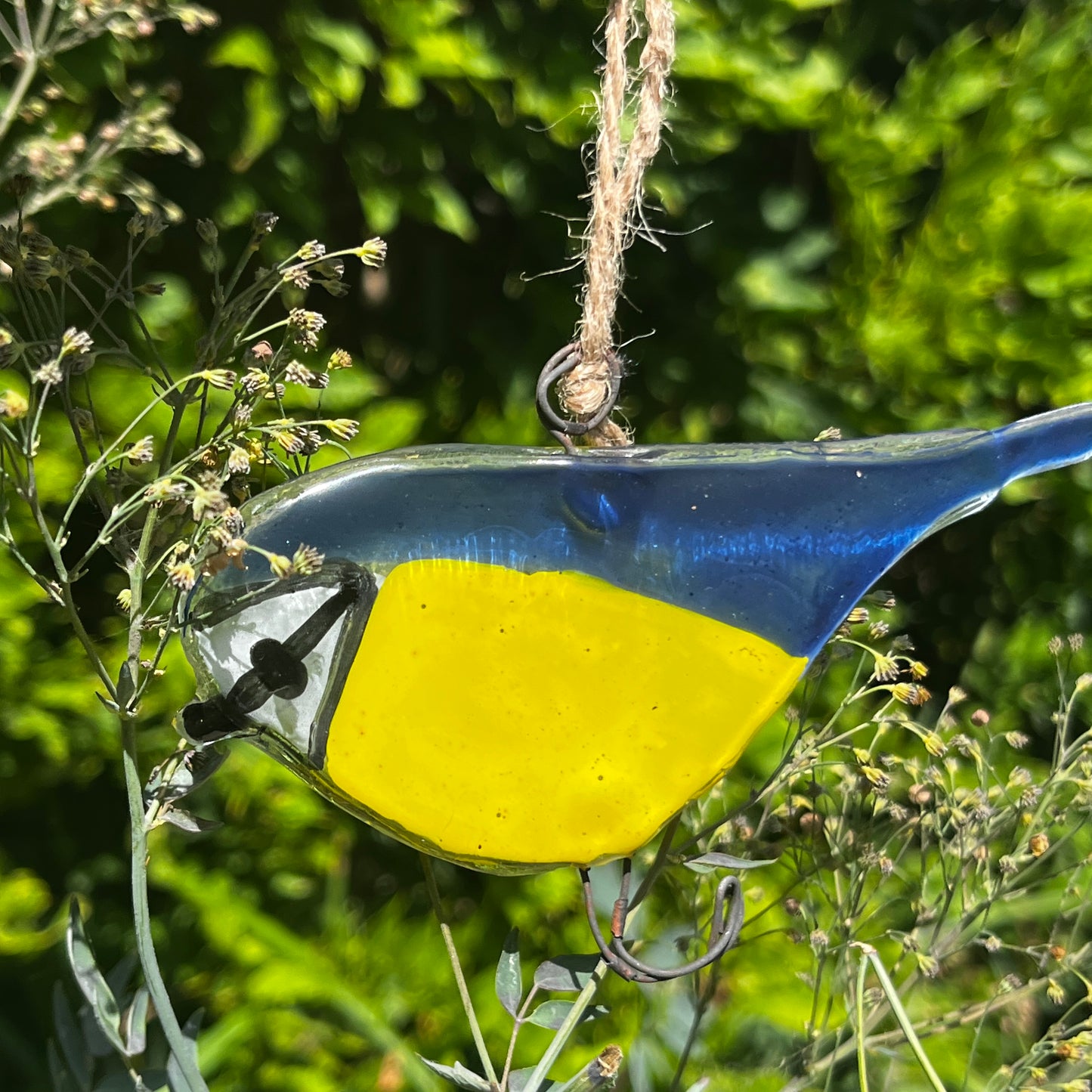 Glass Hanging Blue Tit