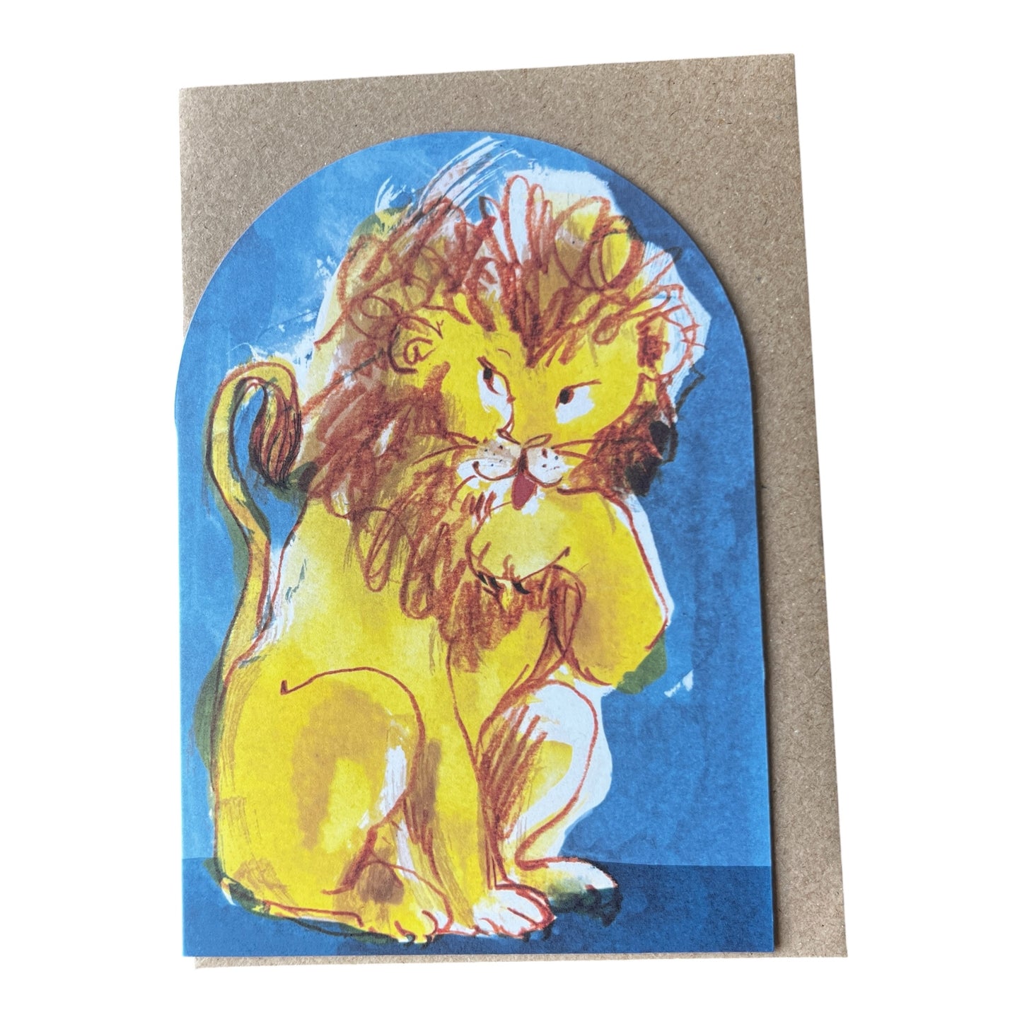 Lion Mantlepiece Greeting Card by Esther Kent