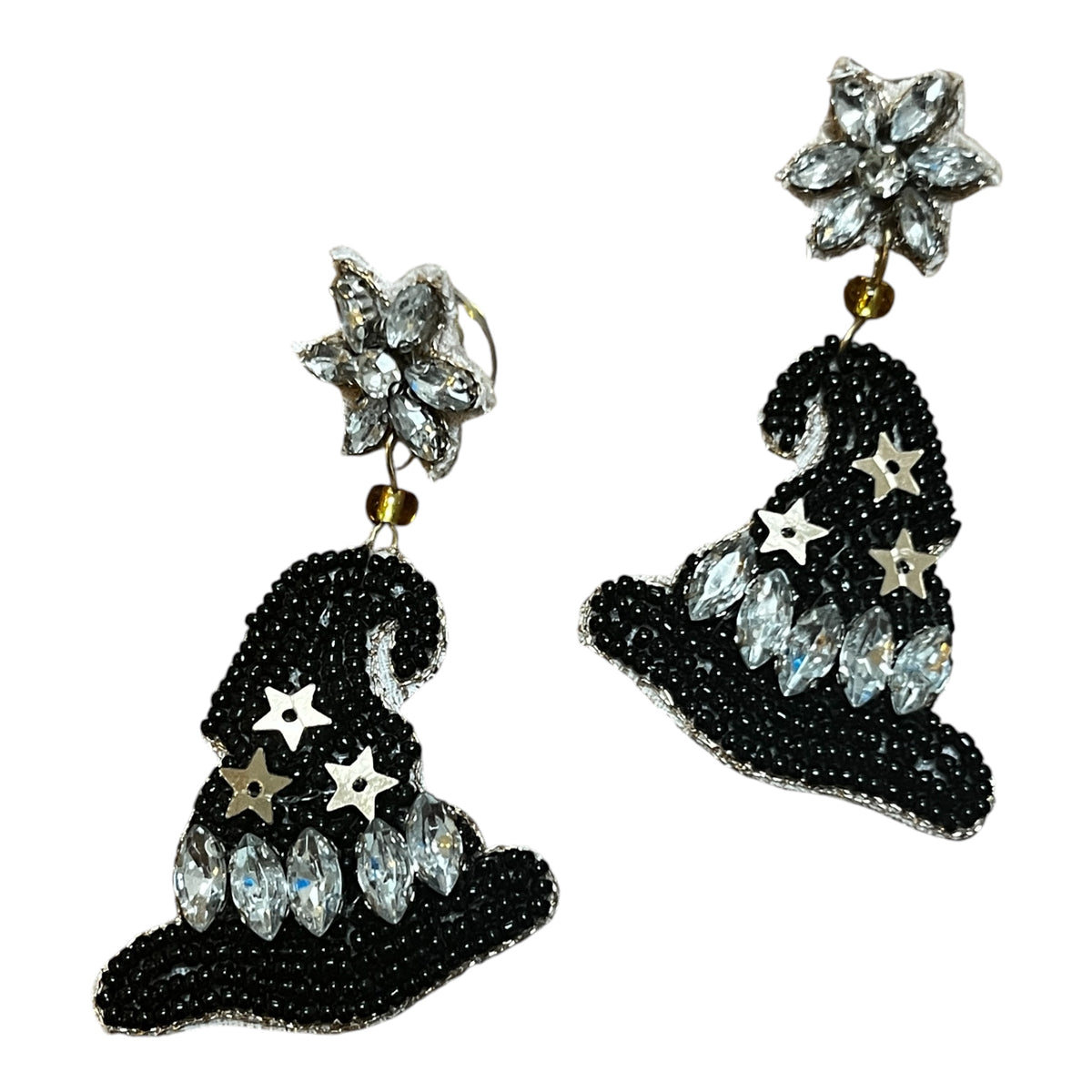 My Doris Black Witches Hat Earrings