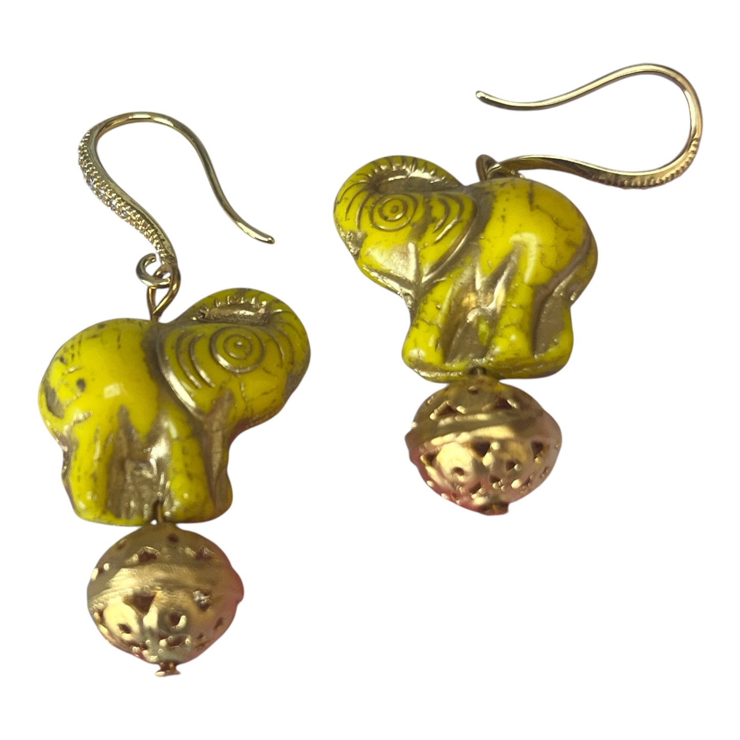 Diana Wilson Arcana Yellow Elephant Earrings
