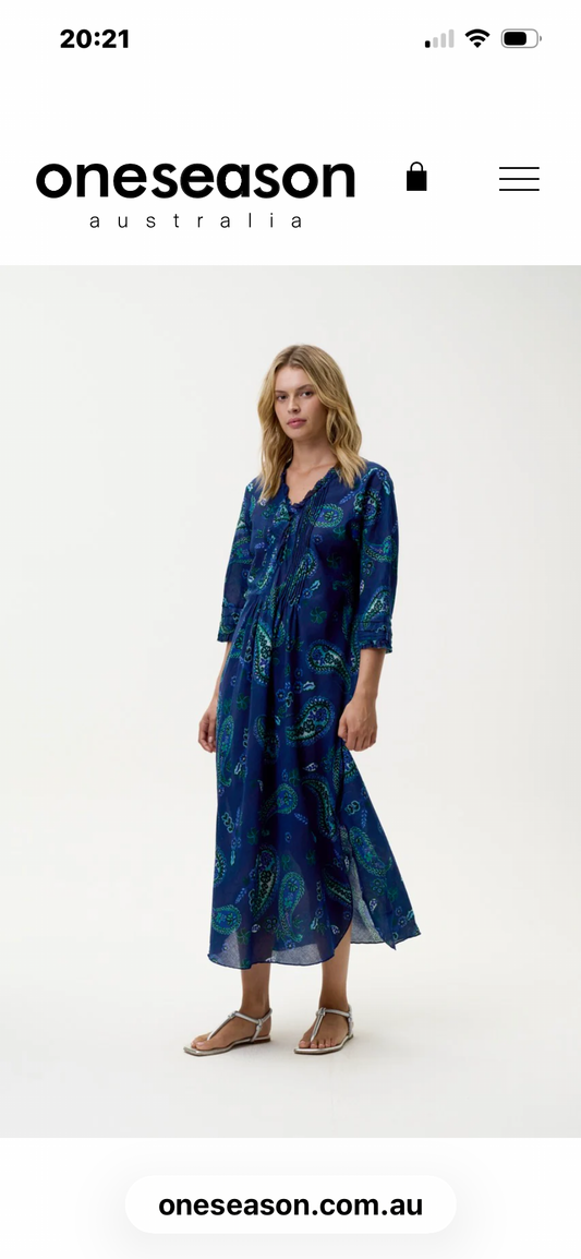 Long Poppy-Hanalei Bay-Cotton-Navy Paisley