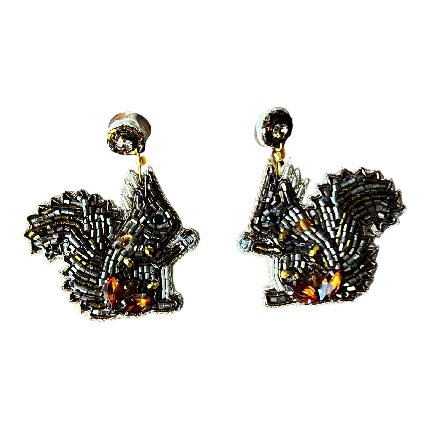 My Doris Squirrel Beaded Drop Earrings