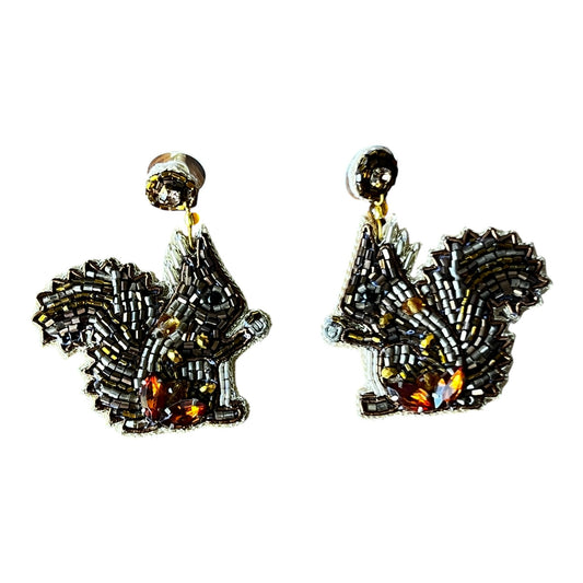 My Doris Squirrel Beaded Drop Earrings