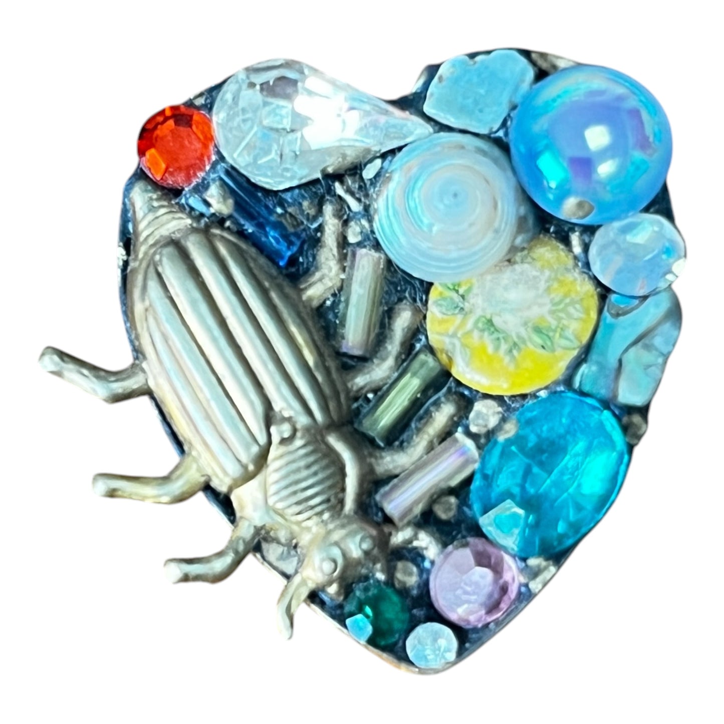 Heart Scarab Brooch by Annie Sherborne